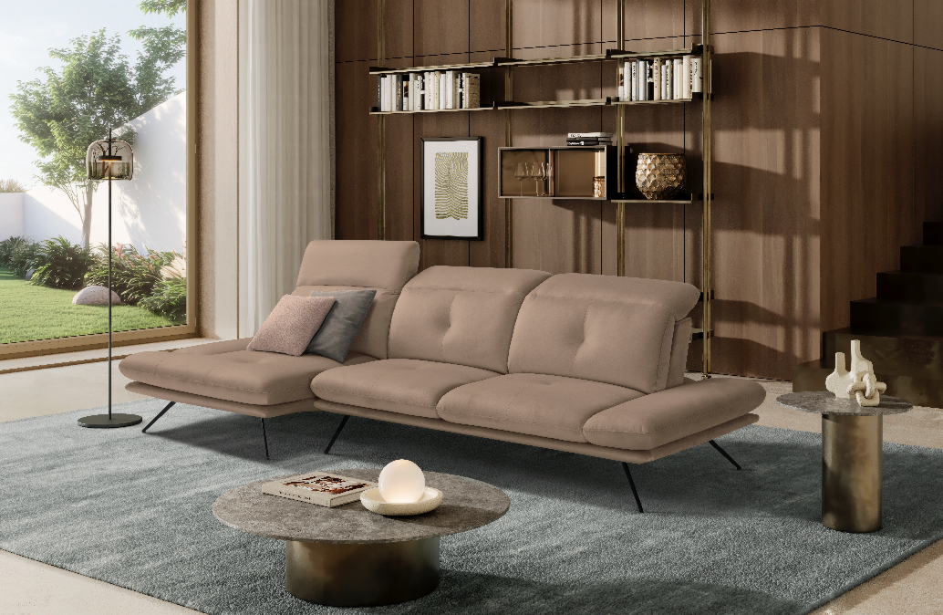 Divano Chaise Longue Miranda – Komodo | Tessuto Viky, Made in Italy - Collezione 2026
