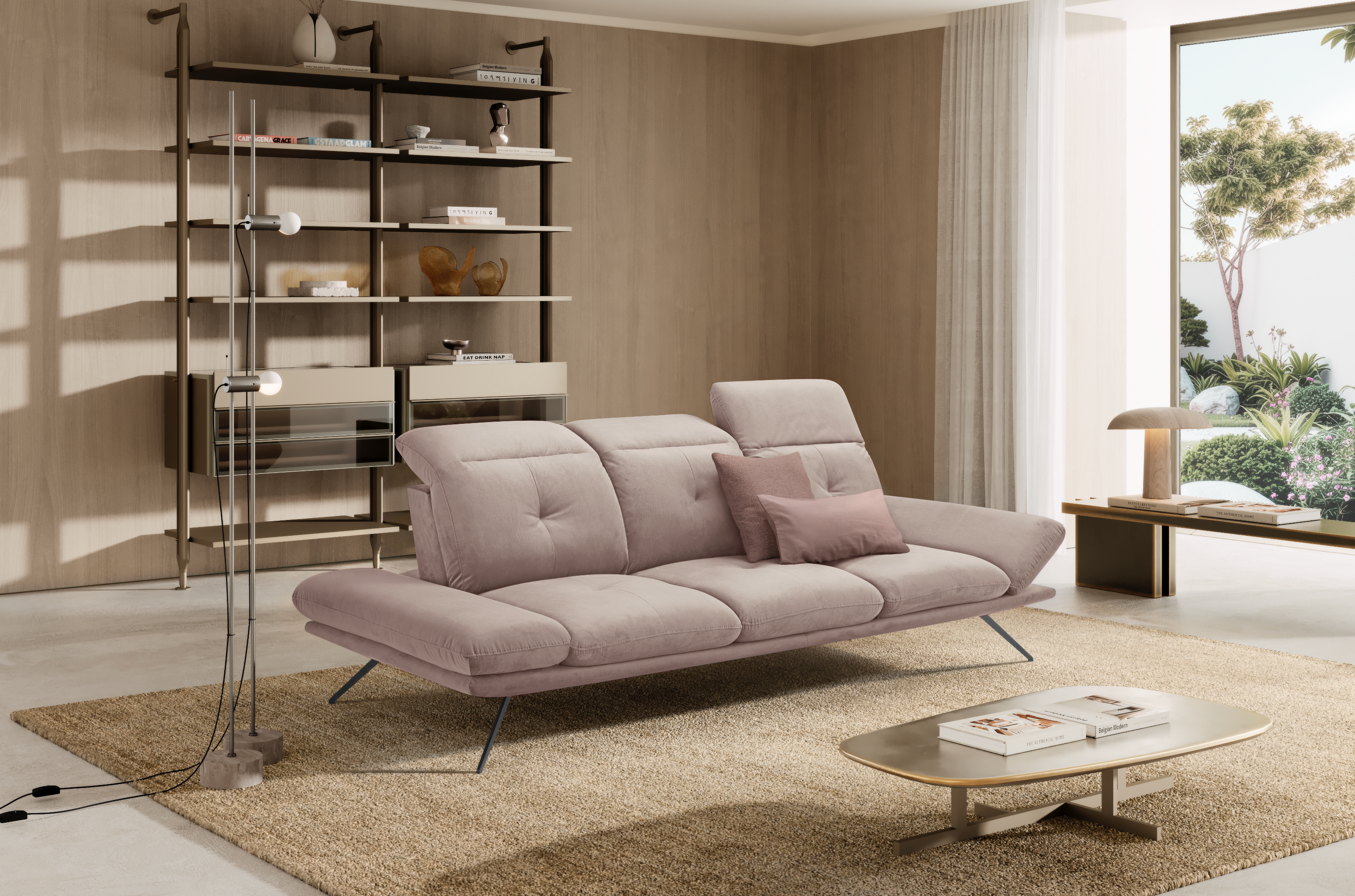 Divano 3 Posti Miranda Beige Scuro – Komodo | Tessuto Viky, Made in Italy - Pronta Consegna