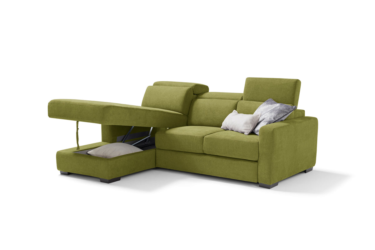 MORGANA divano chaise longue - apertura letto KOMODO