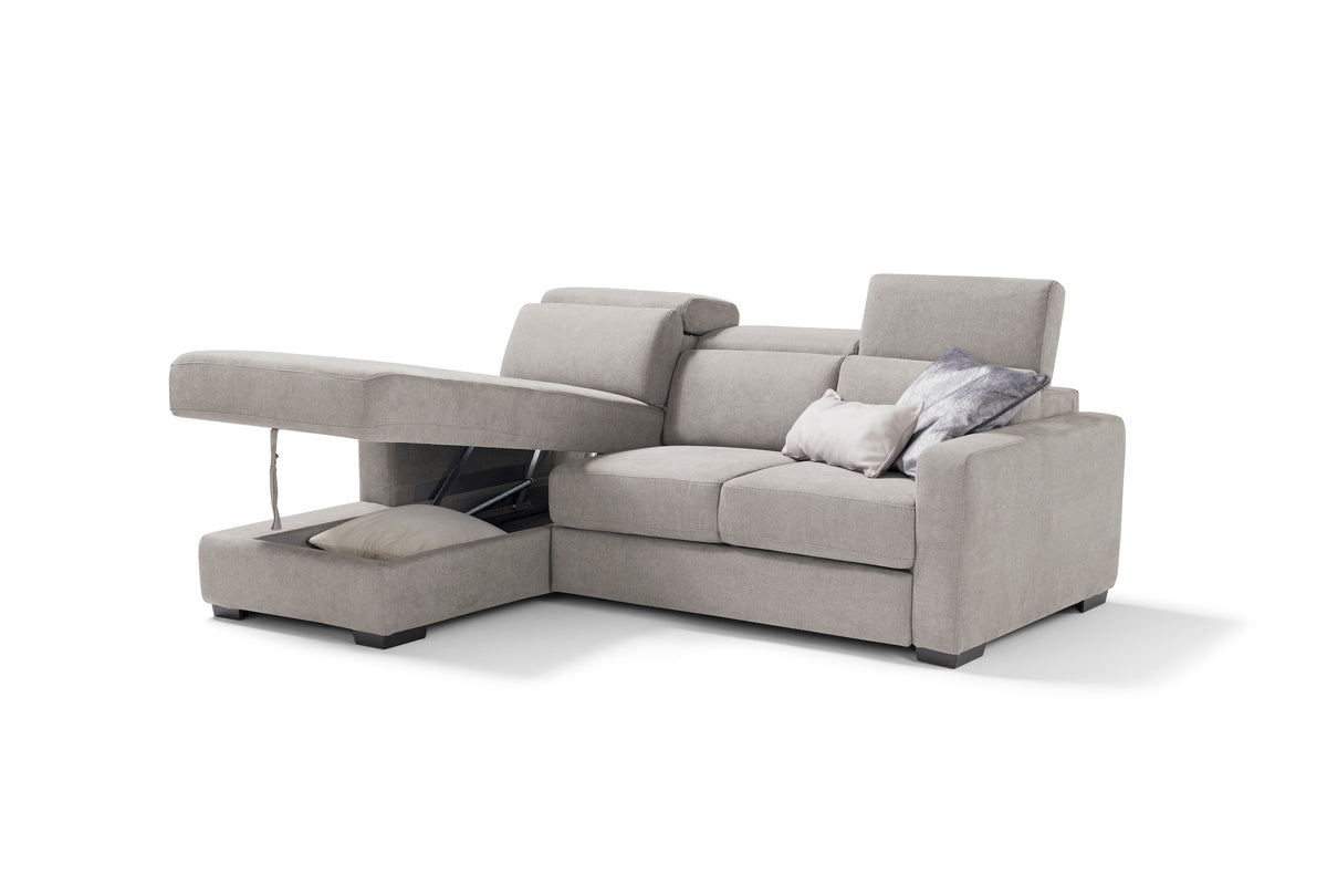 MORGANA divano chaise longue - apertura letto KOMODO