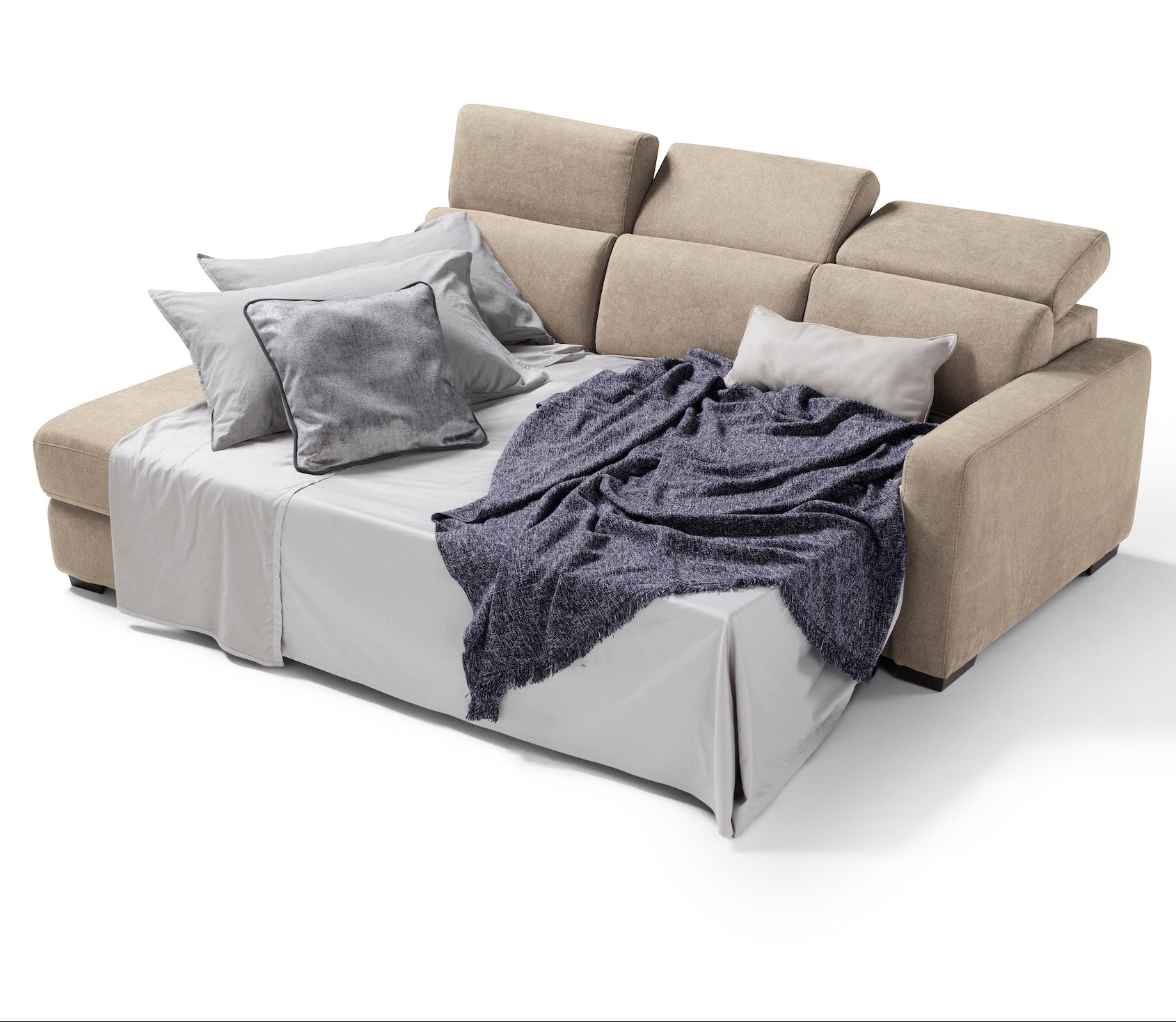 MORGANA divano chaise longue - apertura letto KOMODO