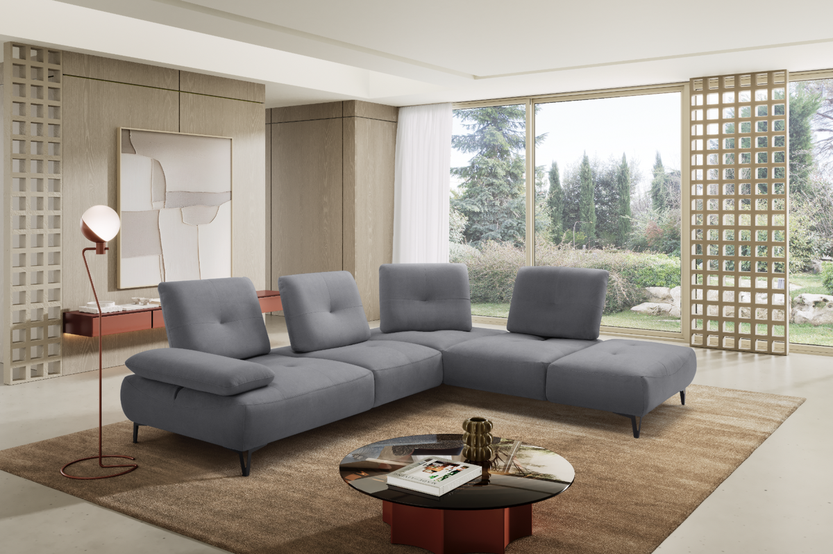 Divano Angolare Tokio – Komodo | Tessuto Psiche Idrorepellente, Made in Italy