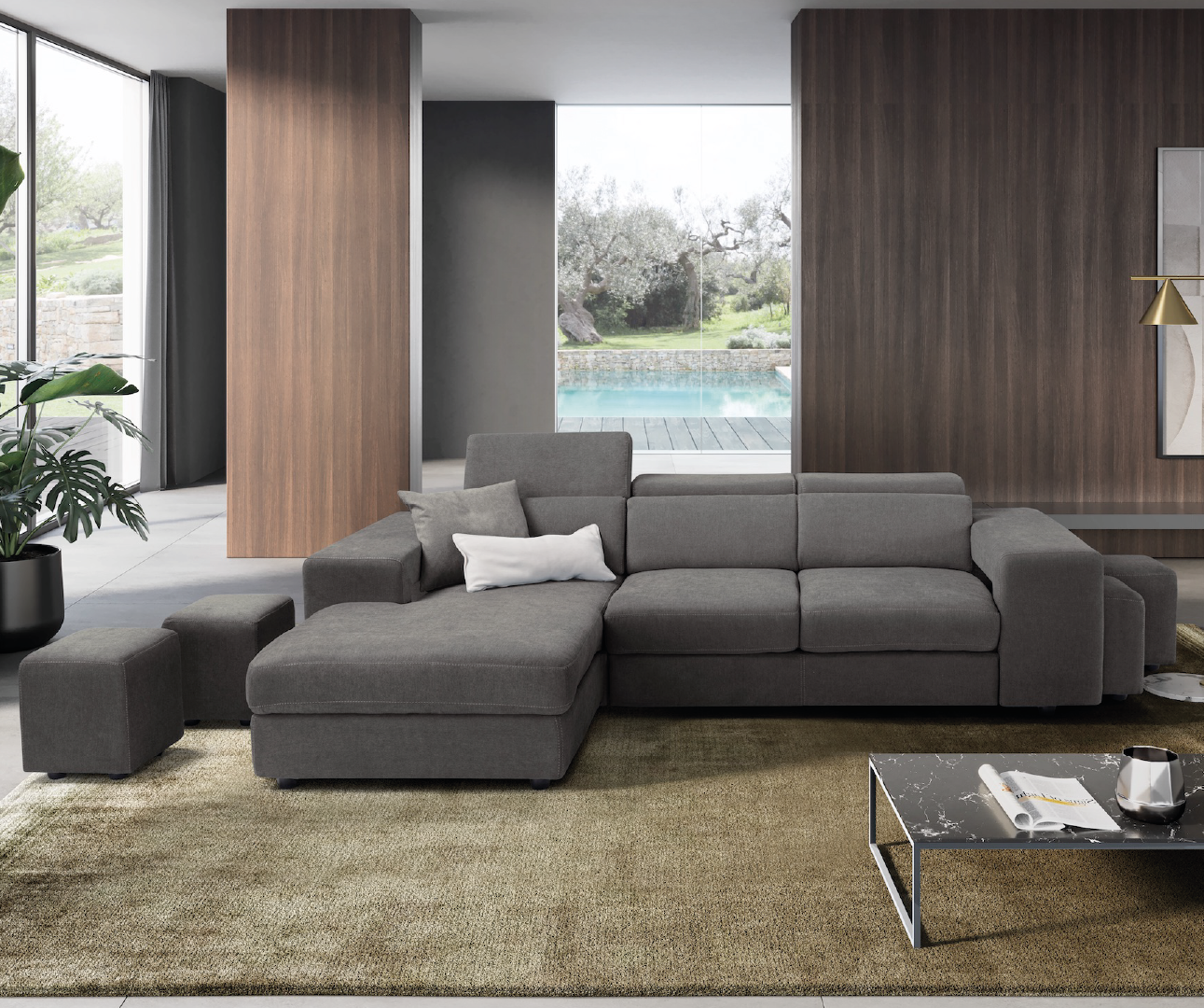 TALENTO divano chaise longue - apertura letto KOMODO
