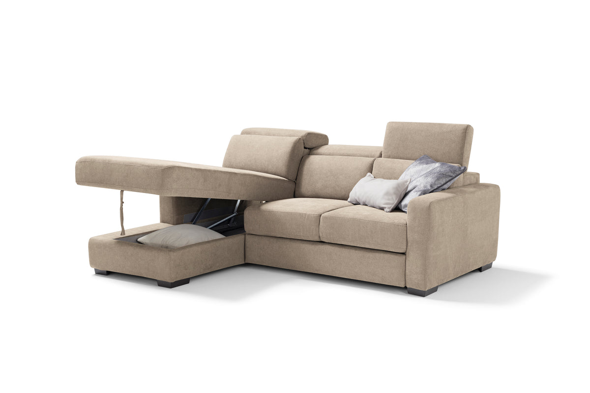 MORGANA divano chaise longue - apertura letto KOMODO