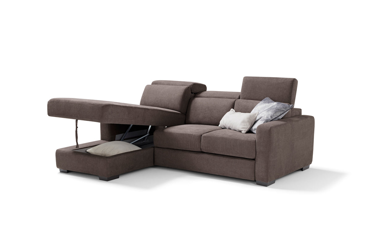 MORGANA divano chaise longue - apertura letto KOMODO