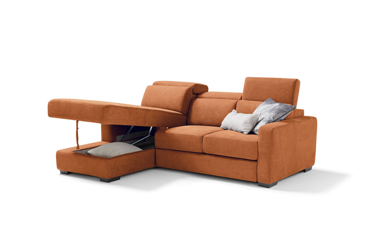 MORGANA divano chaise longue - apertura letto KOMODO
