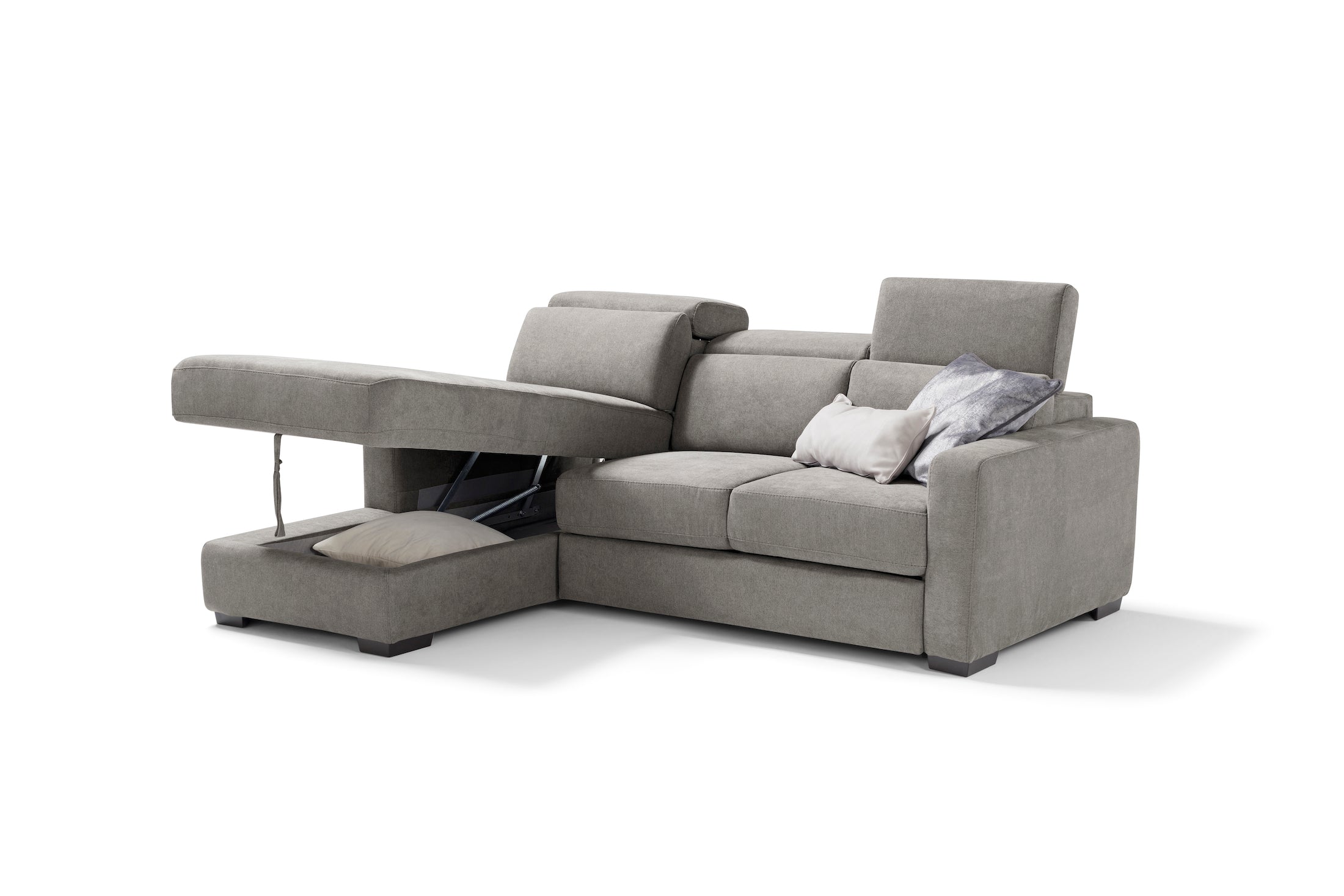 MORGANA divano chaise longue - apertura letto KOMODO