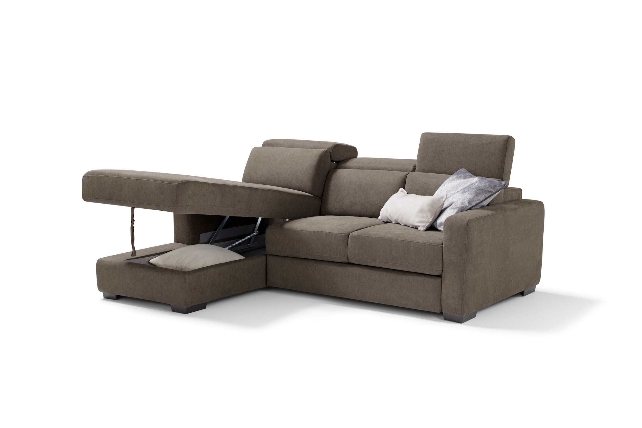 MORGANA divano chaise longue - apertura letto KOMODO