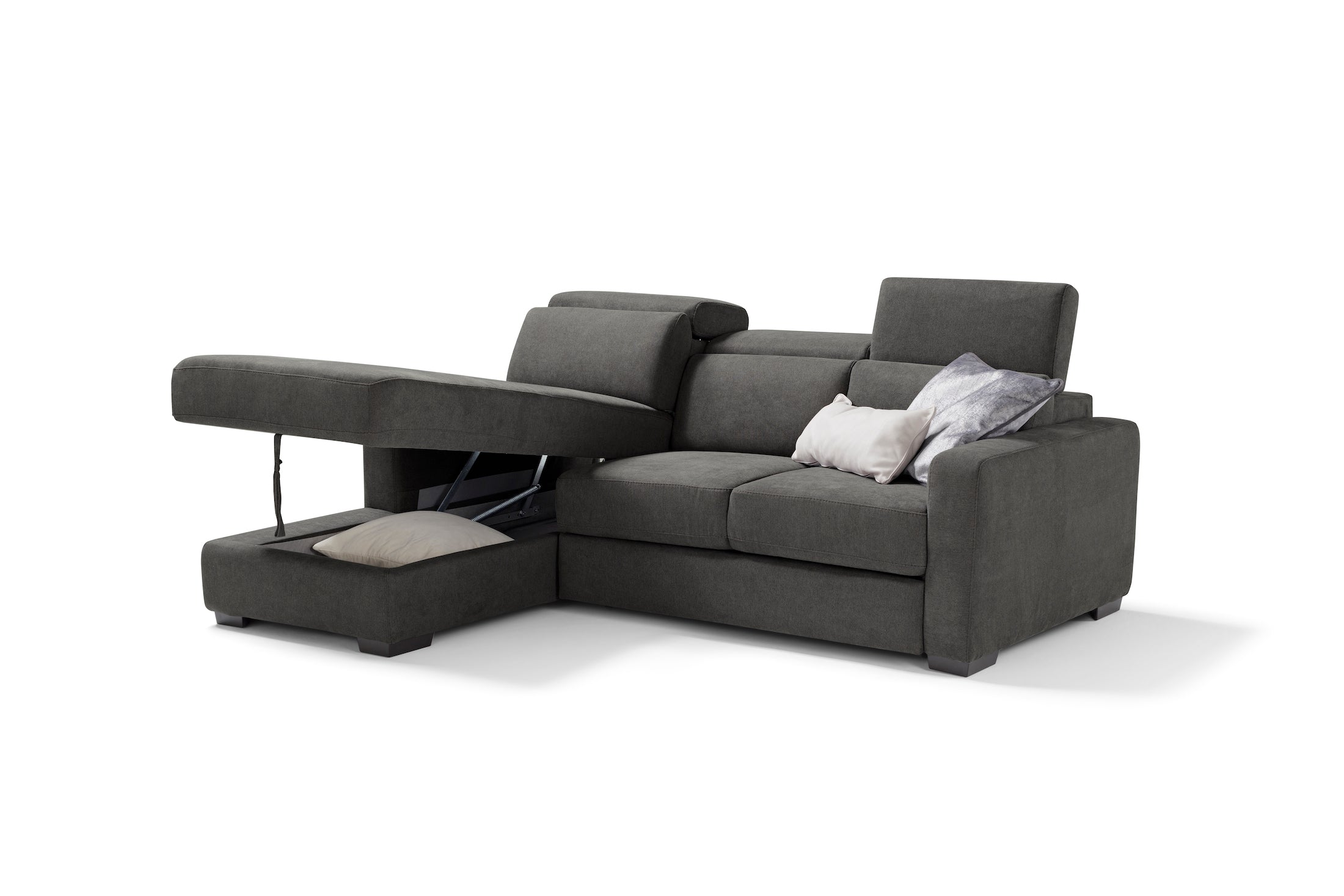 MORGANA divano chaise longue - apertura letto KOMODO