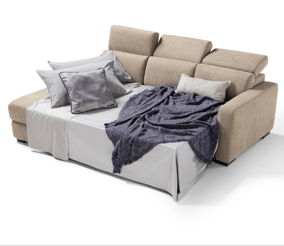 MORGANA divano chaise longue - apertura letto KOMODO