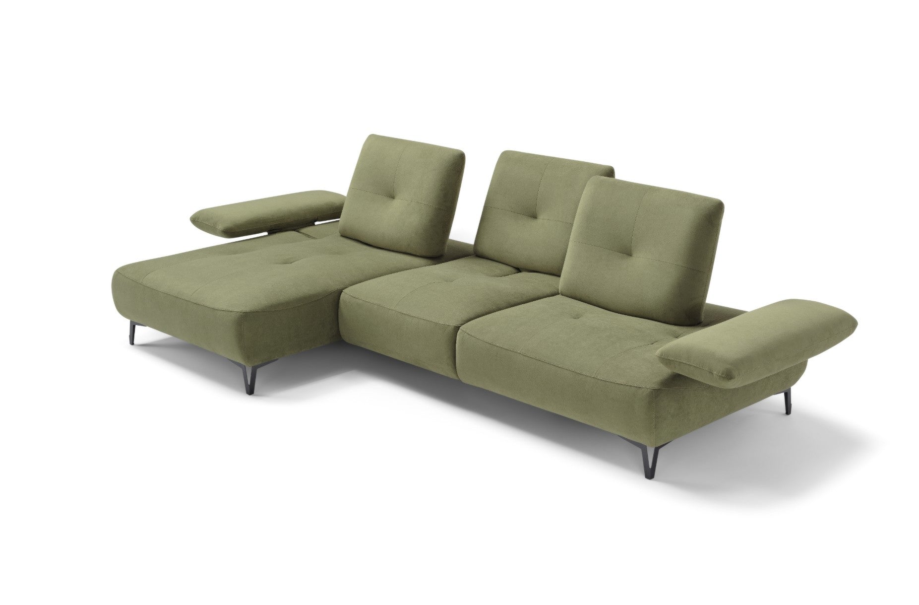 Divano 2 Posti con Chaise Longue Tokio – Komodo | Tessuto Psiche Idrorepellente, Made in Italy