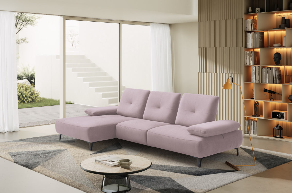 Divano 2 Posti con Chaise Longue Tokio – Komodo | Tessuto Psiche Idrorepellente, Made in Italy