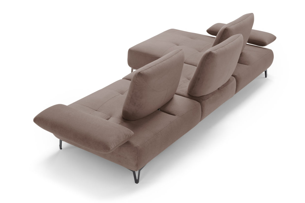Divano 2 Posti con Chaise Longue Tokio – Komodo | Tessuto Psiche Idrorepellente, Made in Italy